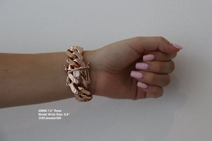 20MM Miami Cuban Link Bracelet – Premium 14k Gold Over .999 Silver