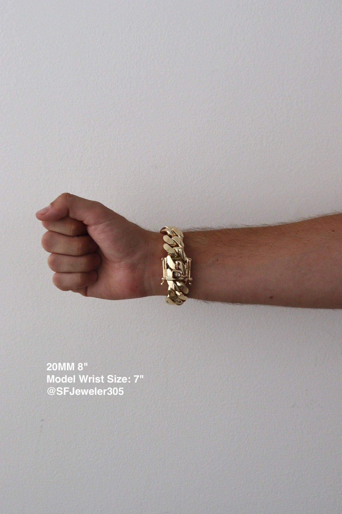 20MM Miami Cuban Link Bracelet – Premium 14k Gold Over .999 Silver