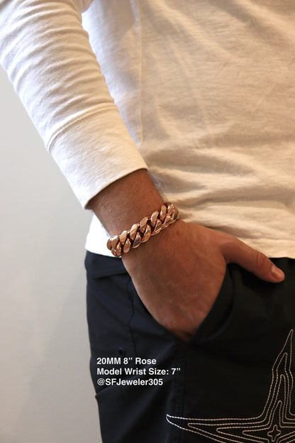 20MM Miami Cuban Link Bracelet – Premium 14k Gold Over .999 Silver