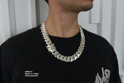 20MM Miami Cuban Link Chain – Premium .999 Silver