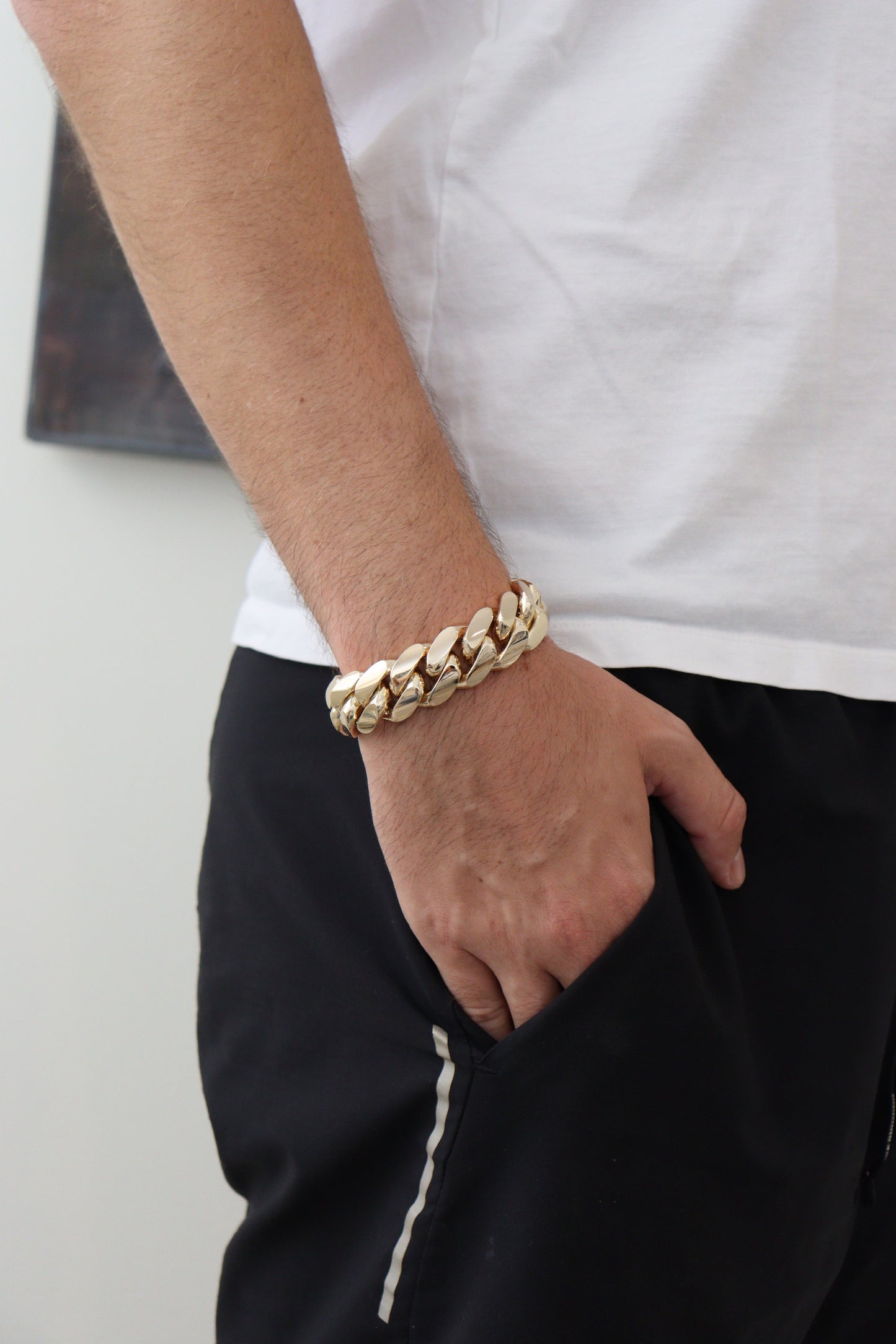 20MM Miami Cuban Link Bracelet – Premium 14k Gold Over .999 Silver