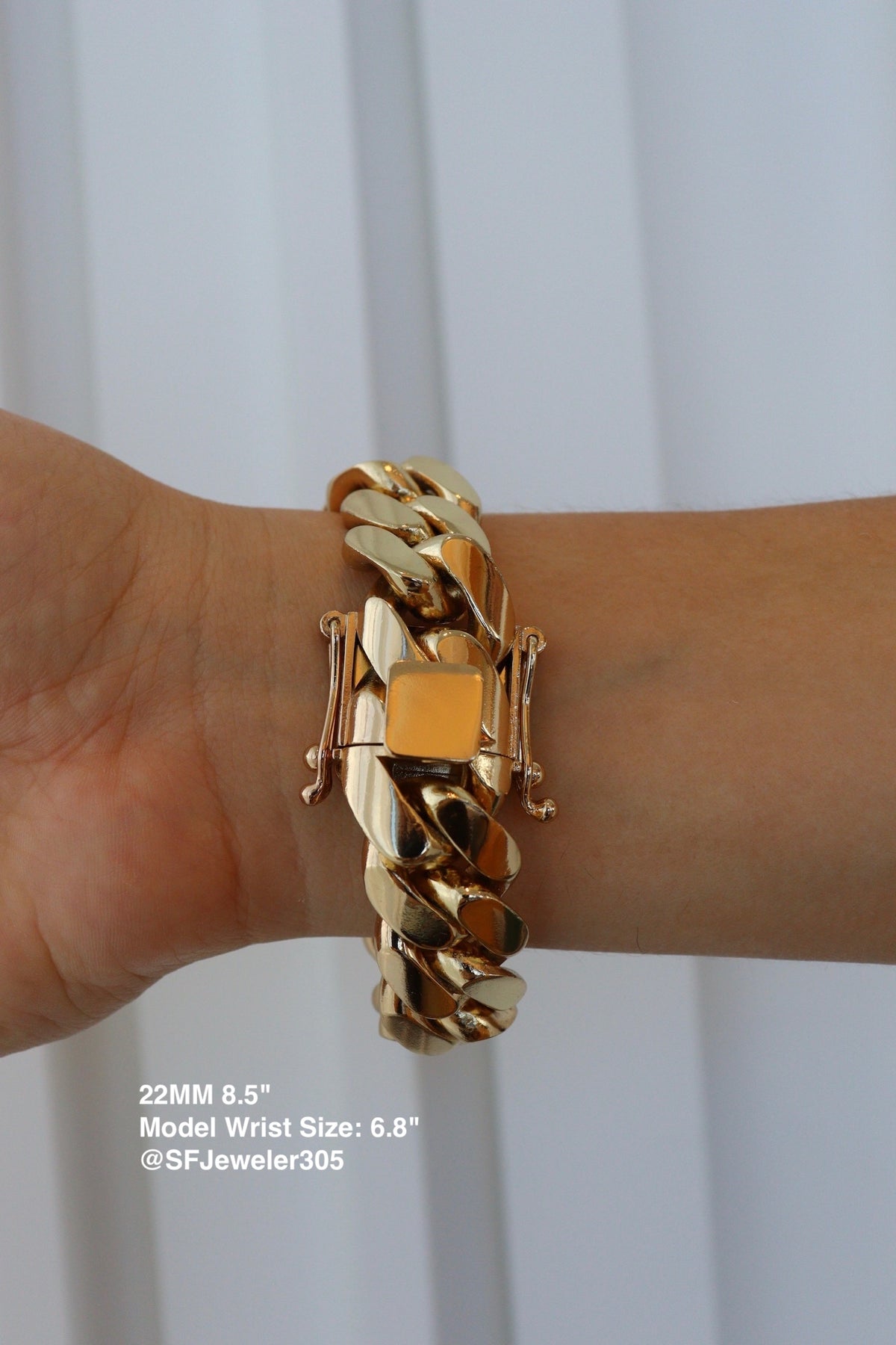 22MM Miami Cuban Link Bracelet – Premium 14k Gold Over .999 Silver