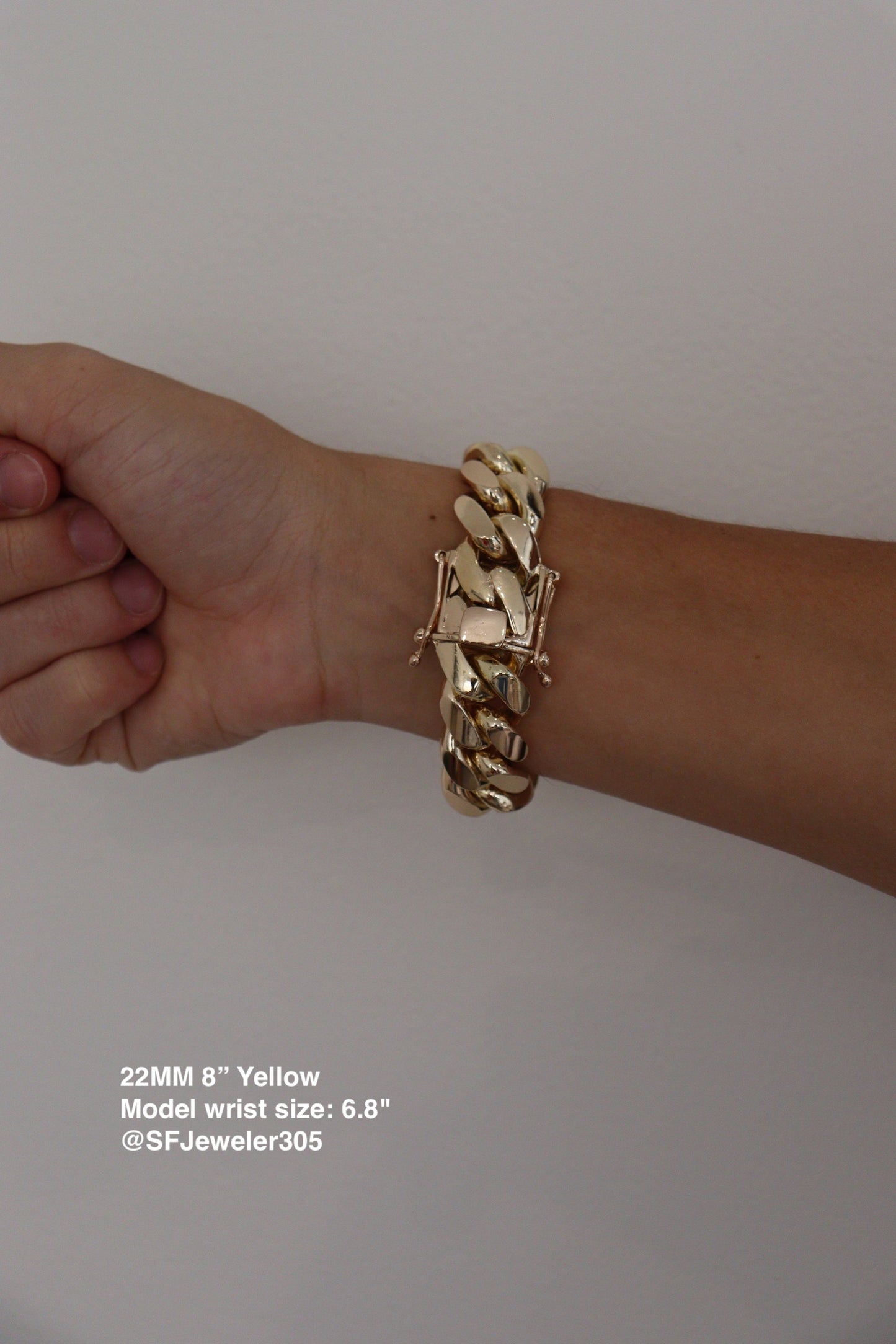 22MM Miami Cuban Link Bracelet – Premium 14k Gold Over .999 Silver