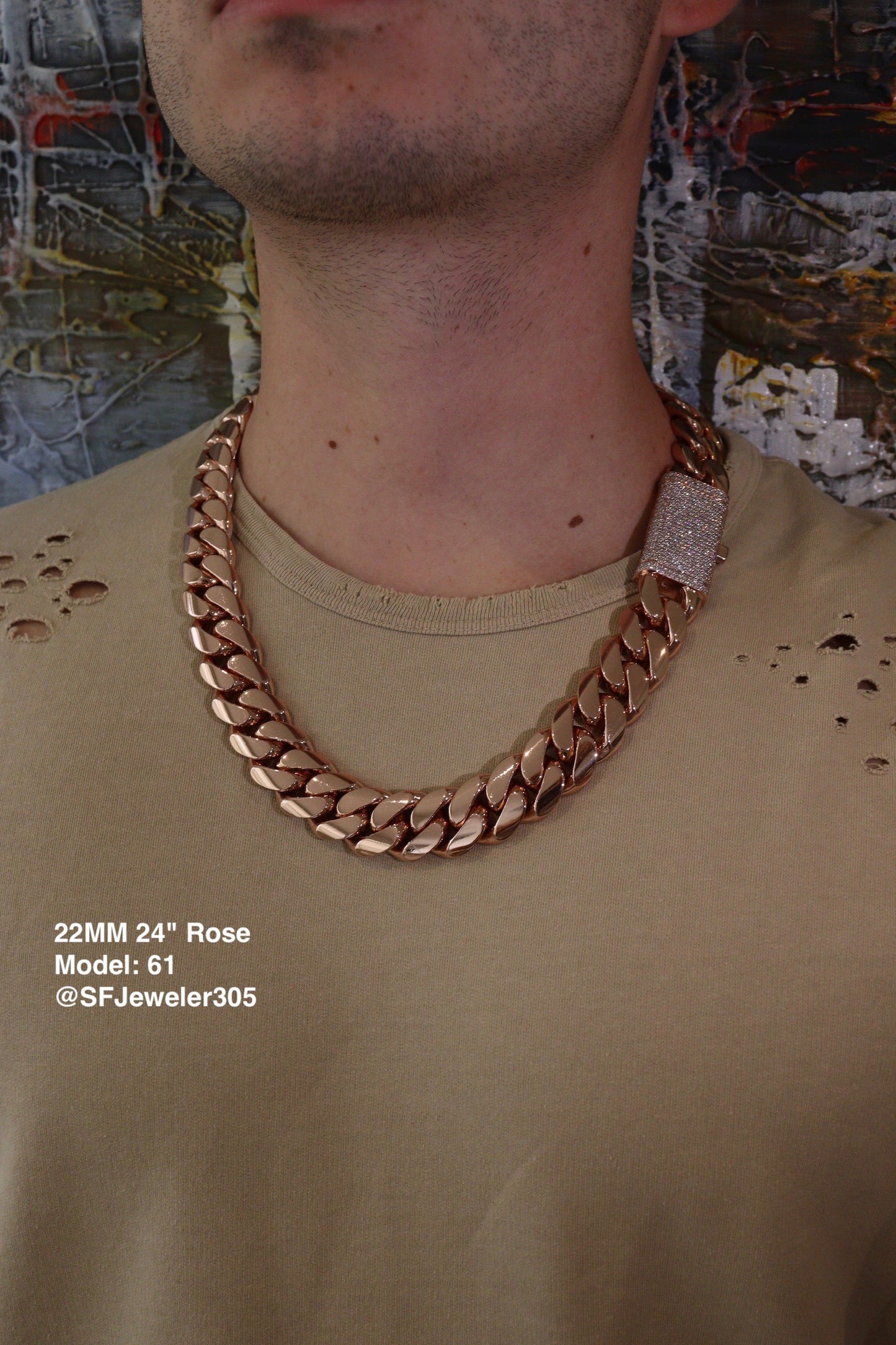 22MM Miami Cuban Link Chain – Premium 14k Gold Over .999 Silver + VVS1 Moissanite Stones Lock
