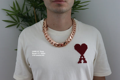 24MM Miami Cuban Link Chain – Premium 14k Gold Over .999 Silver