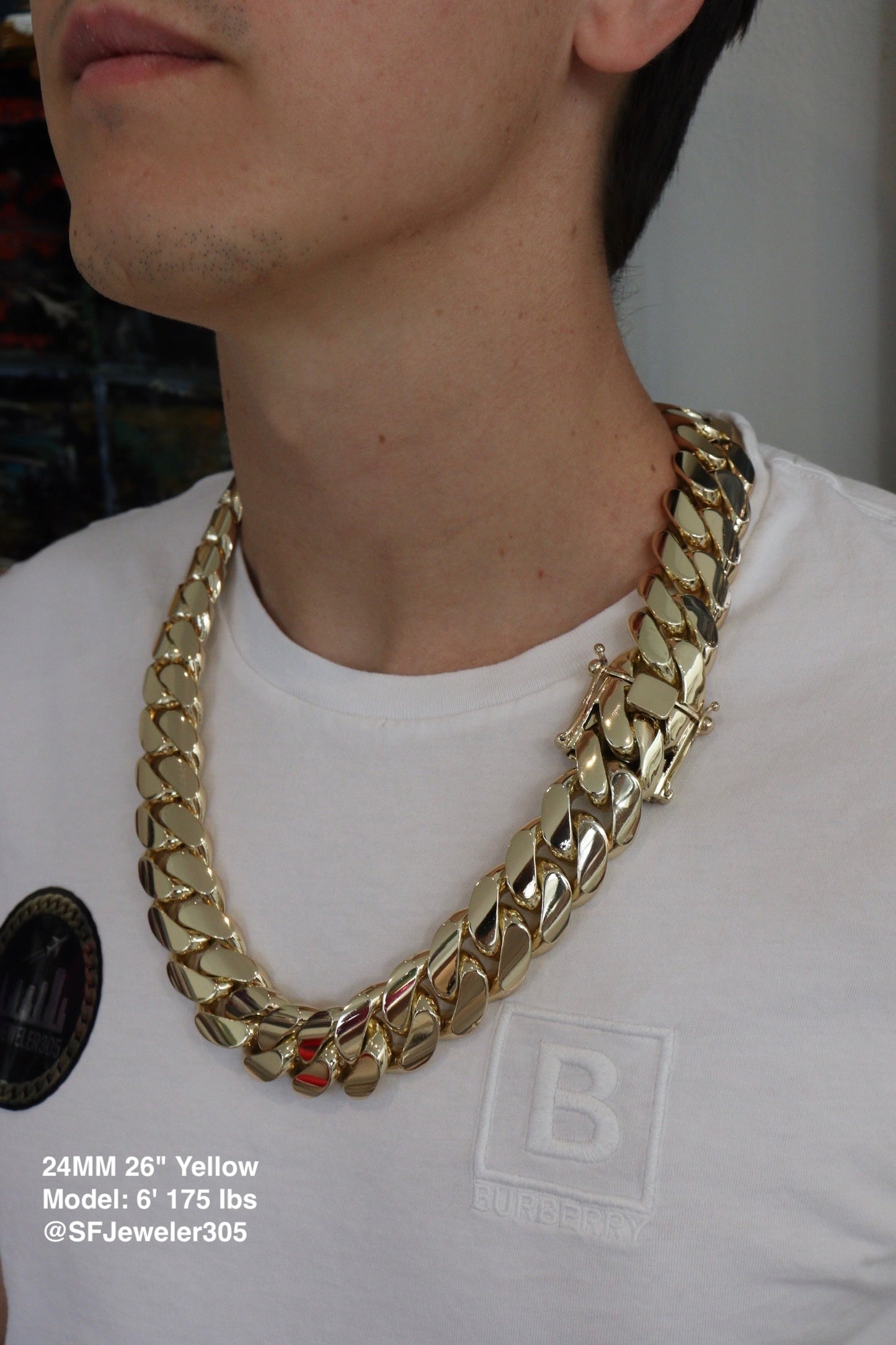 24MM Miami Cuban Link Chain – Premium 14k Gold Over .999 Silver