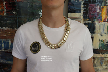 24MM Miami Cuban Link Chain – Premium 14k Gold Over .999 Silver