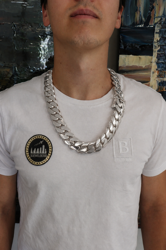 24MM Miami Cuban Link Chain – Premium .999 Silver
