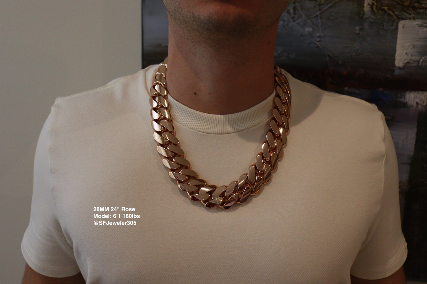 28MM Miami Cuban Link Chain – Premium 14k Gold Over .999 Silver