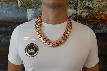 30MM Miami Cuban Link Chain – Premium 14k Gold Over .999 Silver