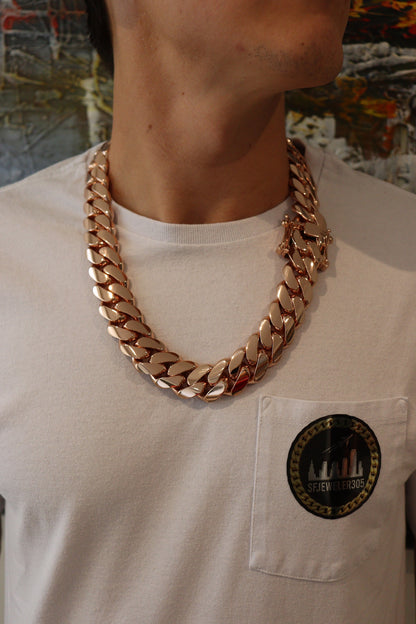 24MM Miami Cuban Link Chain – Premium 14k Gold Over .999 Silver
