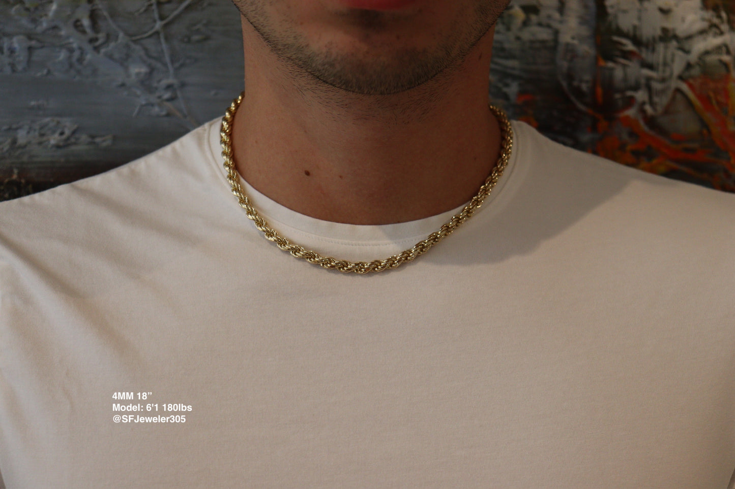 4MM Rope Chain – Premium 14k Gold Over Silver