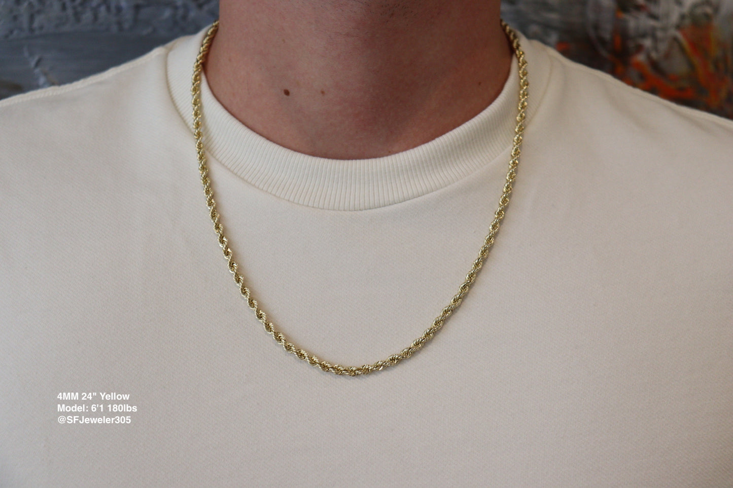 4MM Rope Chain – Premium 14k Gold Over Silver – sfjeweler305