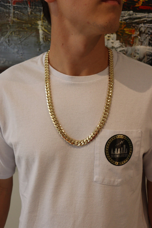 12MM Miami Cuban Link Chain – Premium 14k Gold Over .999 Silver