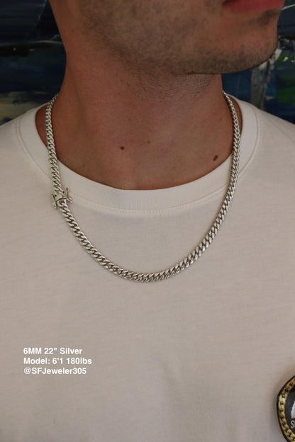 6MM Miami Cuban Link Chain – Premium 14k Gold Over .999 Silver
