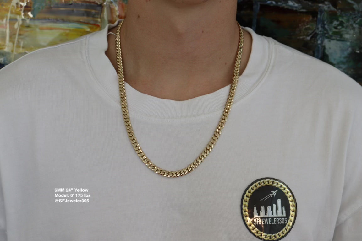 6MM Miami Cuban Link Chain – Premium 14k Gold Over .999 Silver