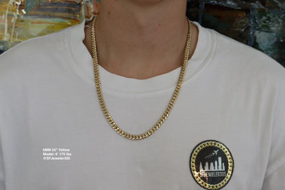 6MM Miami Cuban Link Chain – Premium 14k Gold Over .999 Silver