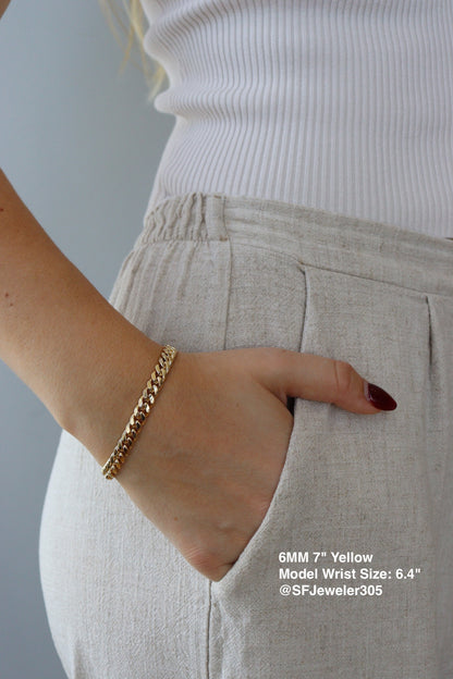 6MM Miami Cuban Link Bracelet – Premium 14k Gold Over Silver
