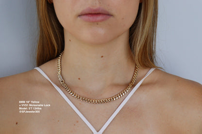 6MM Miami Cuban Link Chain + Sleek Lock – Premium 14k Gold Over Silver