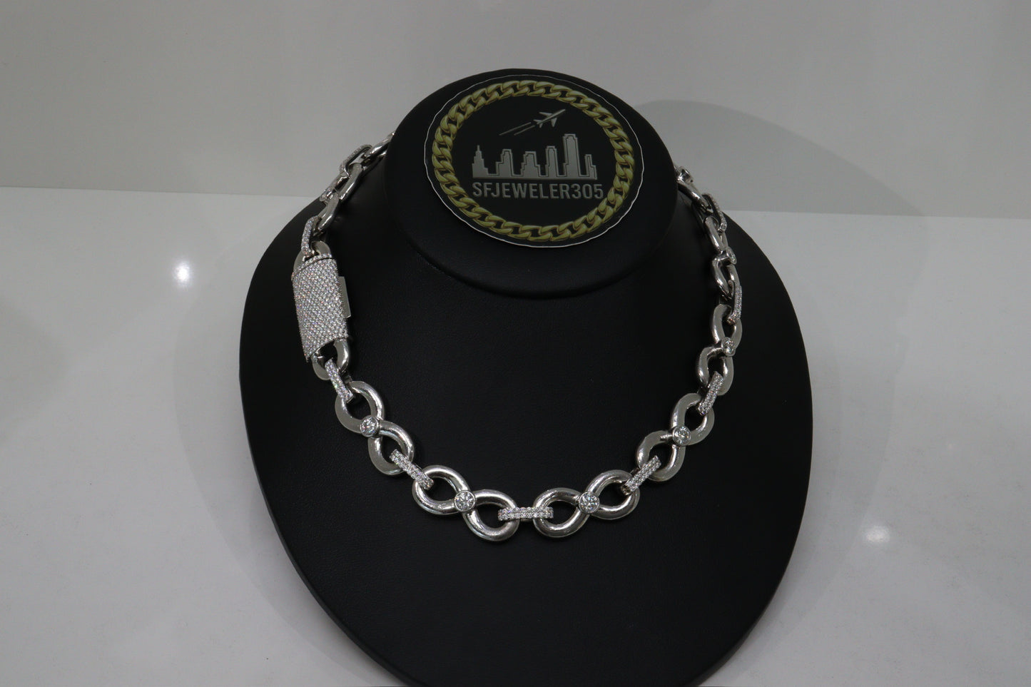 14MM Infinity Link Style Chain + VVS1 Moissanite Lock