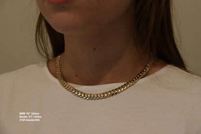 8MM Miami Cuban Link Chain – Premium 14k Gold Over .999 Silver