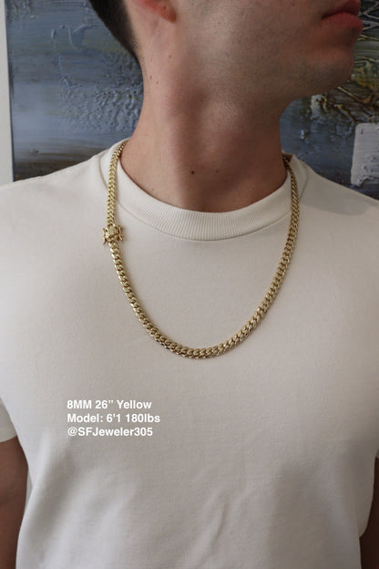 8MM Miami Cuban Link Chain – Premium 14k Gold Over .999 Silver