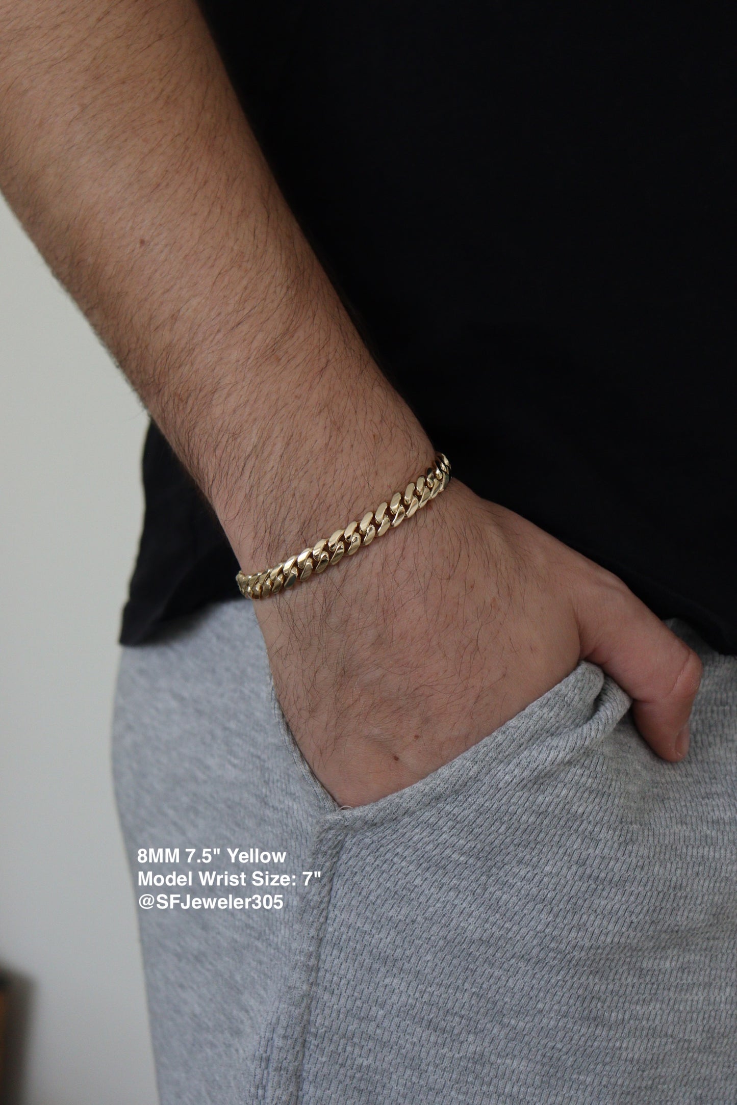 8MM Miami Cuban Link Bracelet – Premium 14k Gold Over .999 Silver