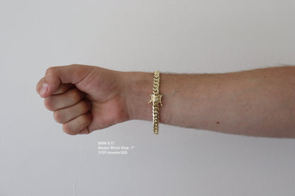 8MM Miami Cuban Link Bracelet – Premium 14k Gold Over .999 Silver