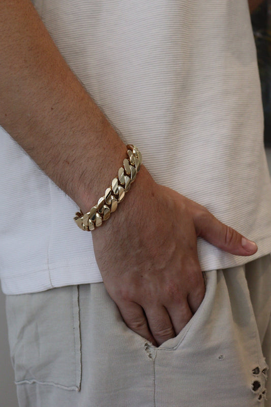 16MM Miami Cuban Link Bracelet – Premium 14k Gold Over .999 Silver