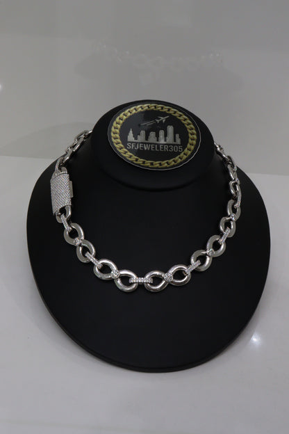 14MM Infinity Link Style Chain + VVS1 Moissanite Lock