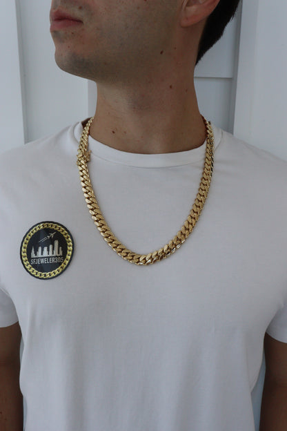 12MM Miami Cuban Link Chain – Premium 14k Gold Over .999 Silver