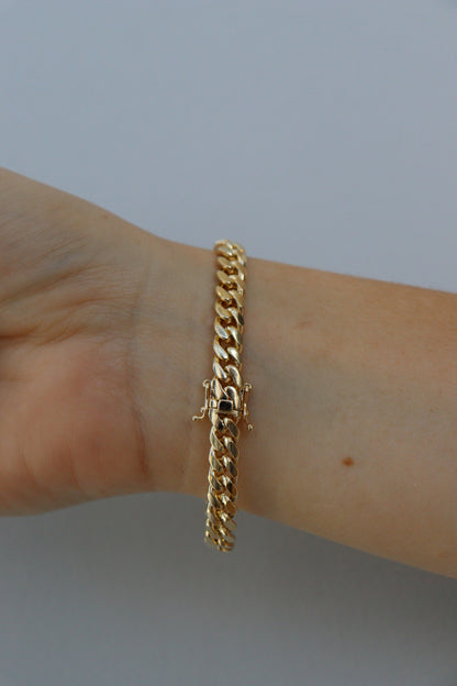 6MM Miami Cuban Link Bracelet – Premium 14k Gold Over Silver