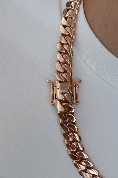14MM Miami Cuban Link Chain – Premium 14k Gold Over .999 Silver