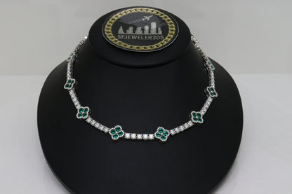 4MM Tennis Chain + Clover Gemstone Attachment