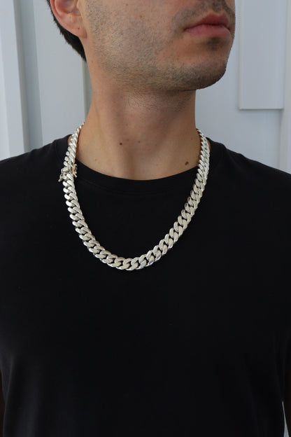 14MM Miami Cuban Link Chain – Premium 999 Silver