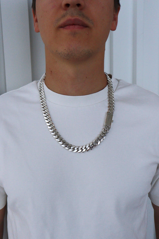 12MM Miami Cuban Link Chain – Premium .999 Silver + Sleek Lock