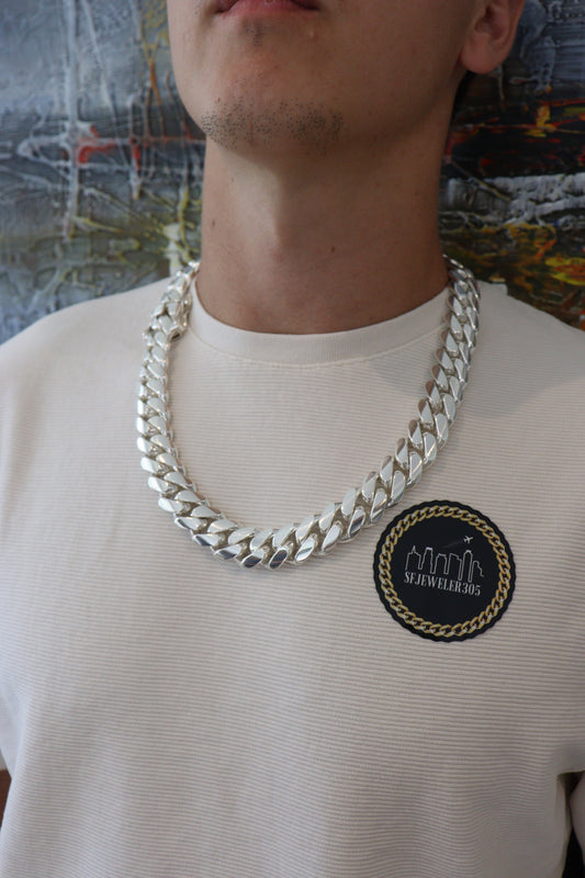 20MM Miami Cuban Link Chain – Premium .999 Silver