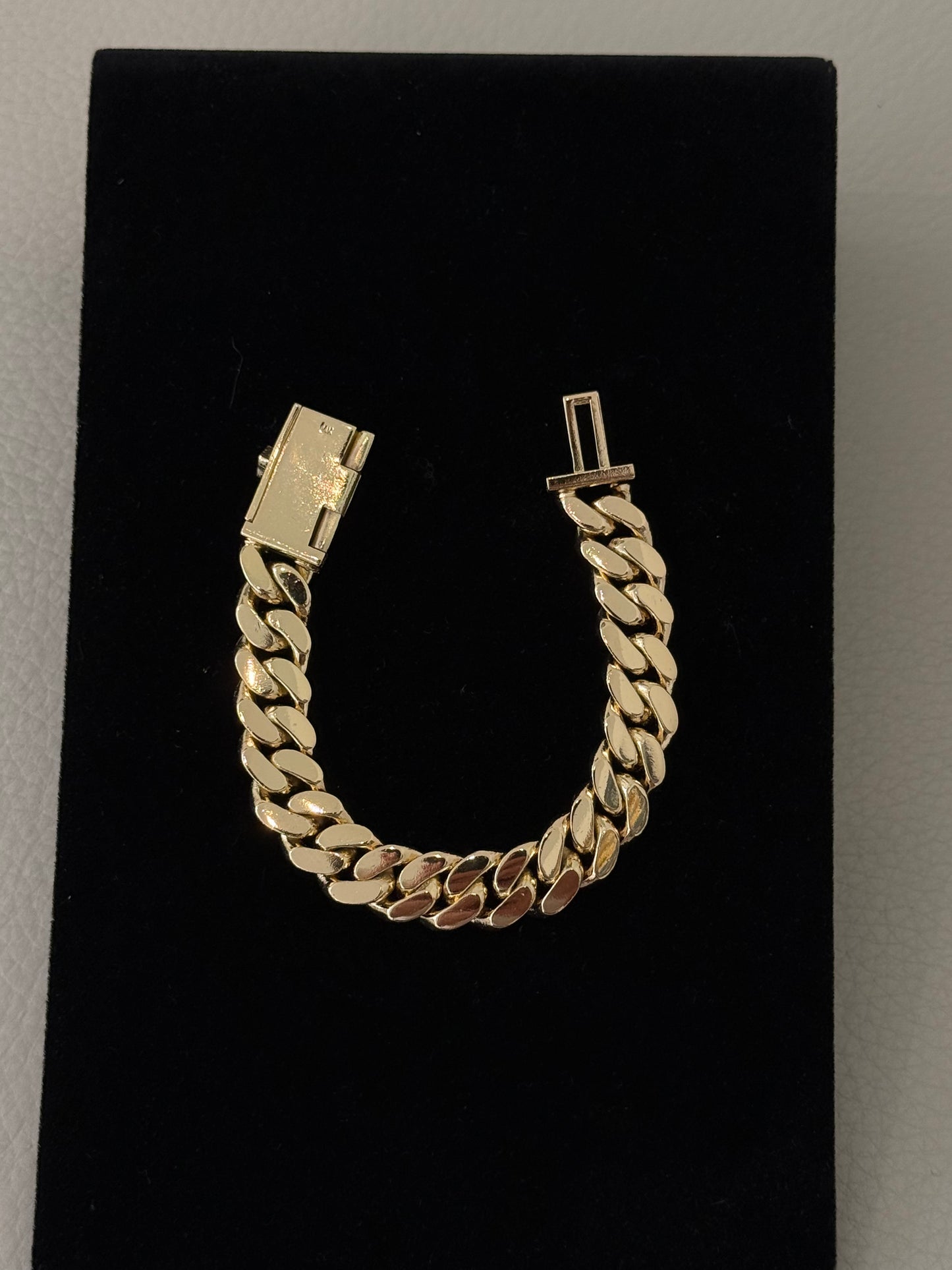 12MM 7” 14K Yellow Gold Over .999 Silver + VVS1 Moissanite Stones Lock - 65 Grams - Inventory
