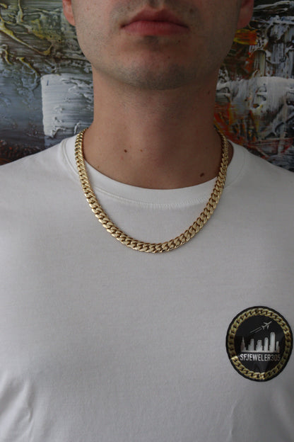 10MM Miami Cuban Link Chain – Premium 14k Gold Over .999 Silver