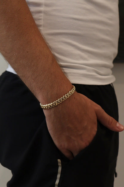 8MM Miami Cuban Link Bracelet – Premium 14k Gold Over .999 Silver