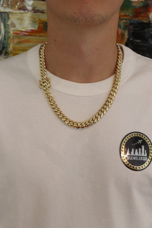 12MM Miami Cuban Link Chain – Premium 14k Gold Over .999 Silver
