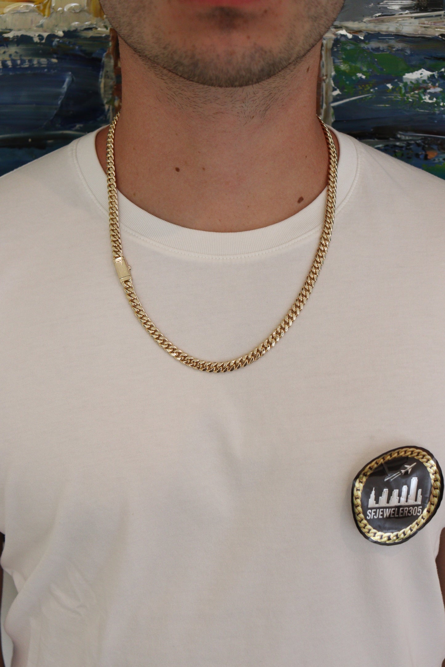 8MM Miami Cuban Link Chain + Sleek Lock – Premium 14k Gold Over .999 Silver