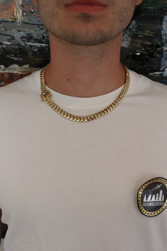 10MM 20” Chain 14K Yellow Gold Over .999 Silver - 113 Grams - Inventory