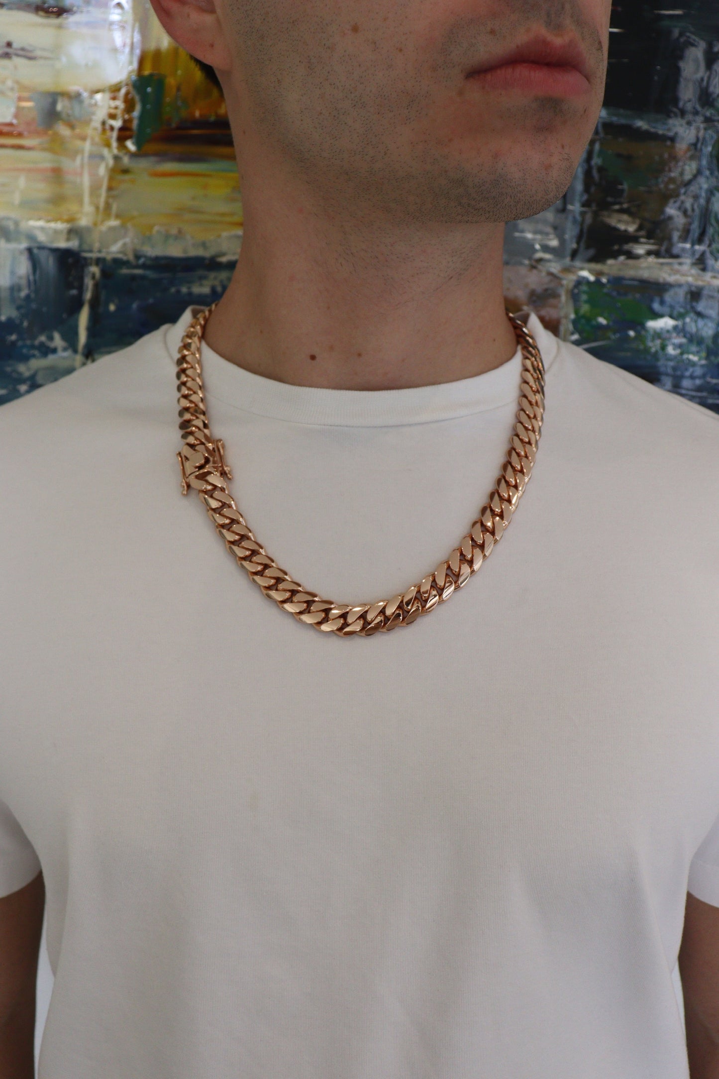 14MM 24" Chain 14K Rose Gold Over .999 Silver -  265 Grams - Inventory