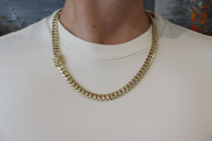 10MM Miami Cuban Link Chain – Premium 14k Gold Over .999 Silver