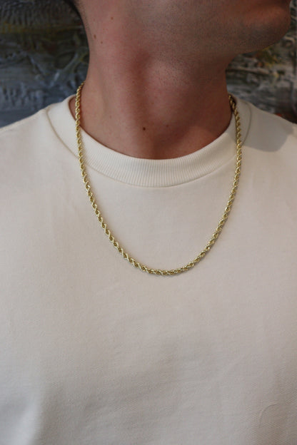 4MM Rope Chain – Premium 14k Gold Over Silver