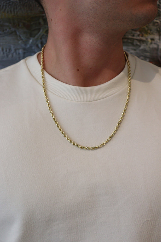 4MM Rope Chain – Premium 14k Gold Over Silver