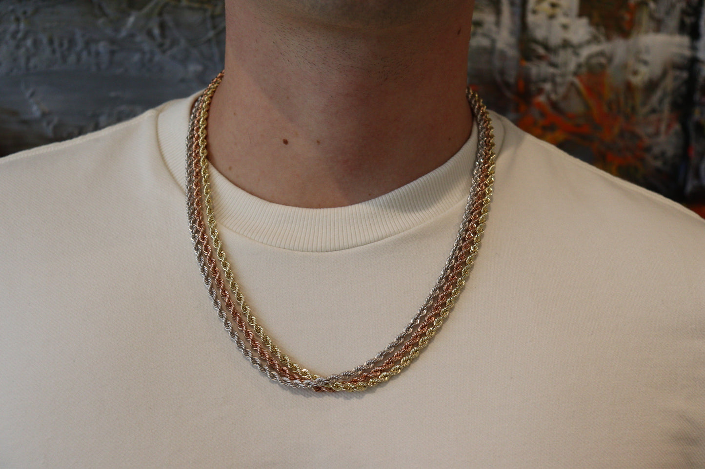 4MM Rope Chain – Premium 14k Gold Over Silver