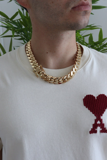 18MM Miami Cuban Link Chain – Premium 14k Gold Over .999 Silver