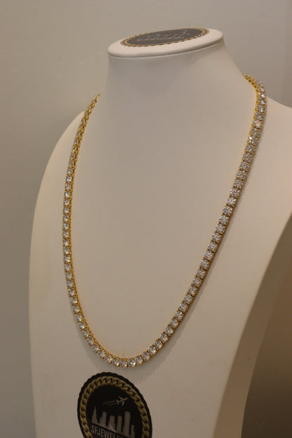 6MM 14K Gold Over Silver Tennis Chain